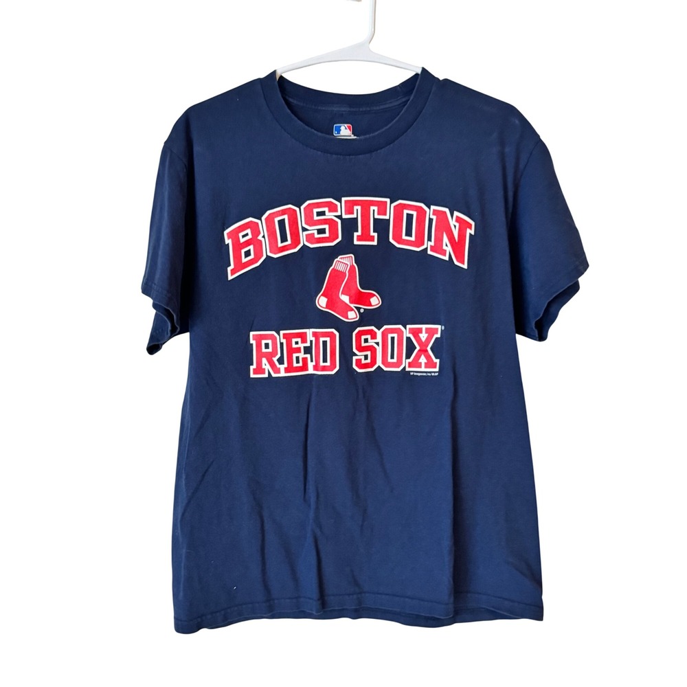 MLB Boston Red Sox Navy Blue Graphic T-Shirt Mens Medium Genuine Merchandise